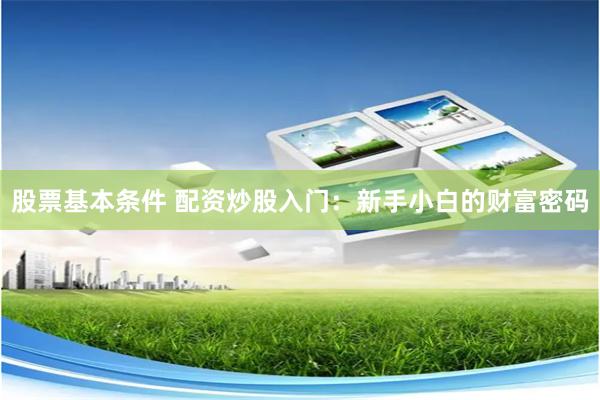 股票基本条件 配资炒股入门：新手小白的财富密码